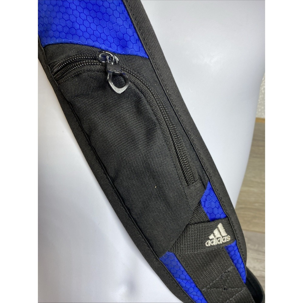 Adidas Sling Backpack Spring Load Crossbody Shoulder Strap 16x20 Black Blue Gray - Picture 3 of 16
